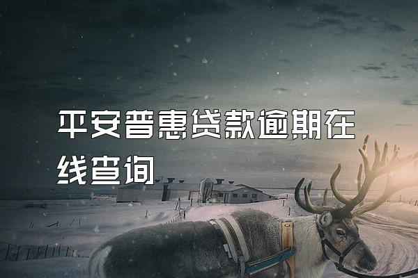 平安普惠贷款逾期在线查询