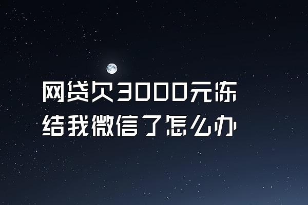 网贷欠3000元冻结我微信了怎么办