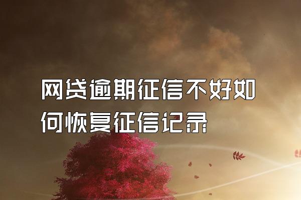 网贷逾期征信不好如何恢复征信记录