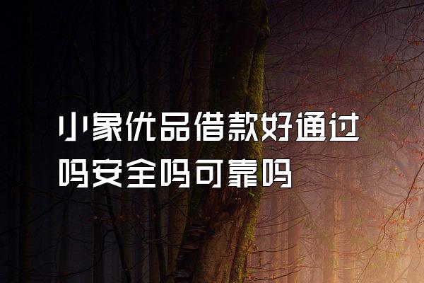 小象优品借款好通过吗安全吗可靠吗