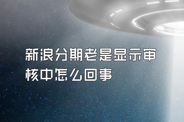 新浪分期老是显示审核中怎么回事