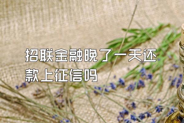 招联金融晚了一天还款上征信吗