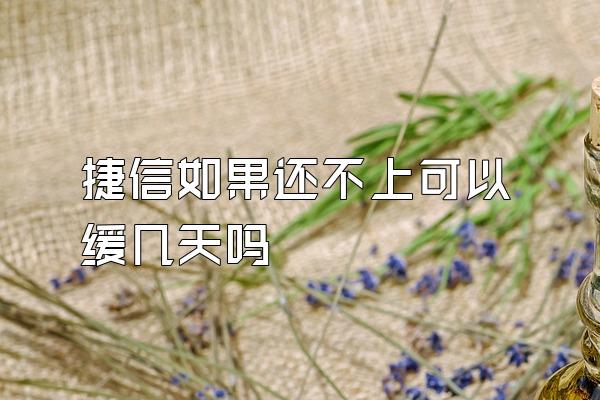 捷信如果还不上可以缓几天吗