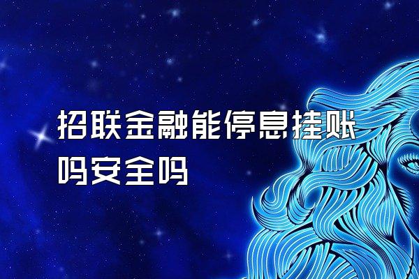 招联金融能停息挂账吗安全吗