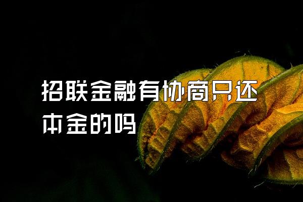 招联金融有协商只还本金的吗