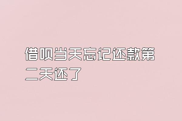 借呗当天忘记还款第二天还了