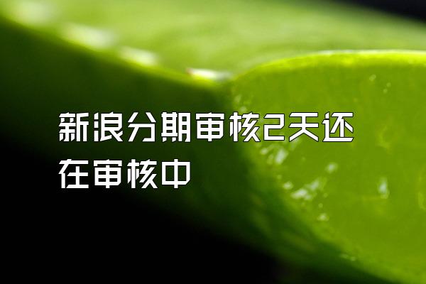 新浪分期审核2天还在审核中
