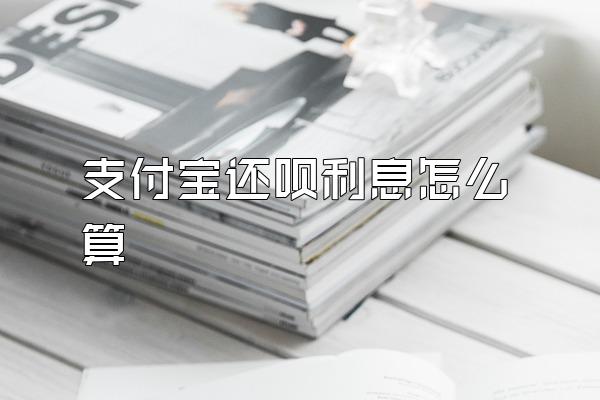 支付宝还呗利息怎么算
