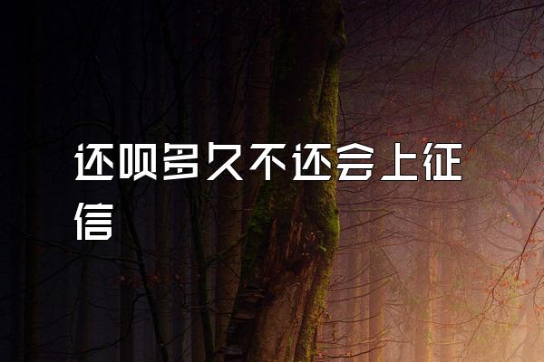 还呗多久不还会上征信