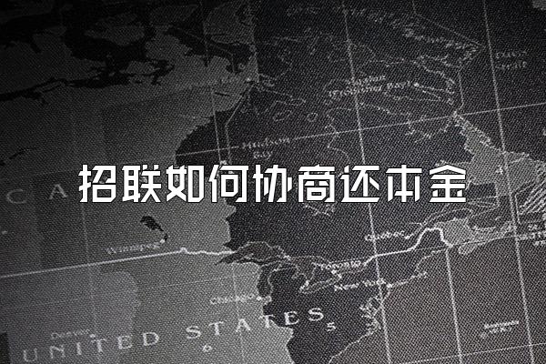 招联如何协商还本金