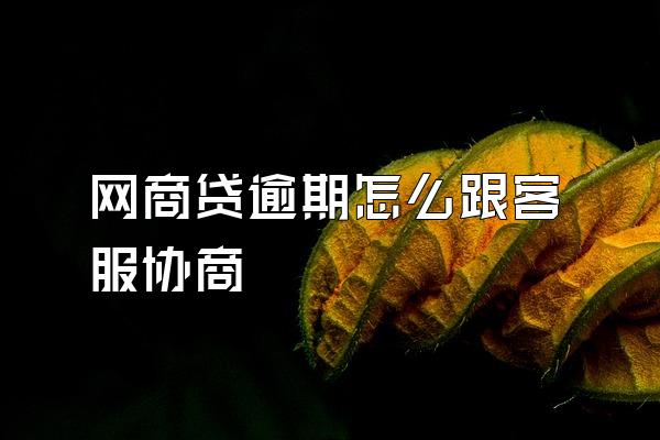 网商贷逾期怎么跟客服协商