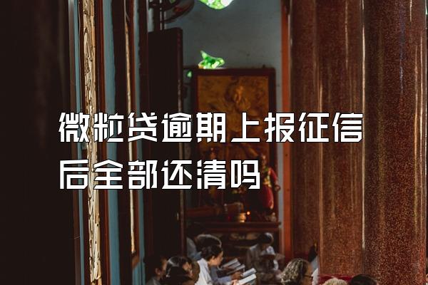 微粒贷逾期上报征信后全部还清吗