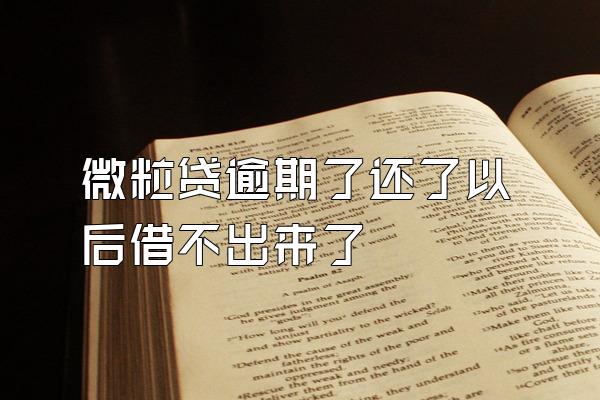 微粒贷逾期了还了以后借不出来了
