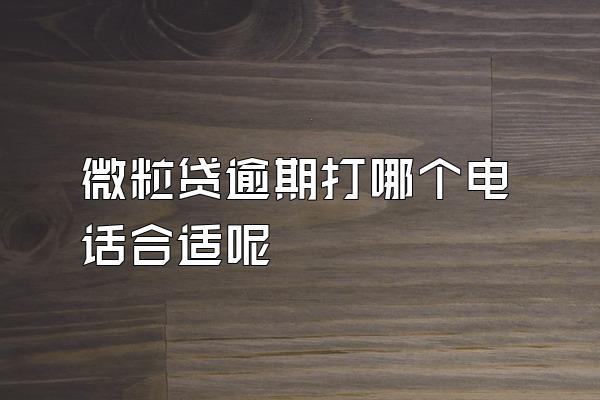 微粒贷逾期打哪个电话合适呢