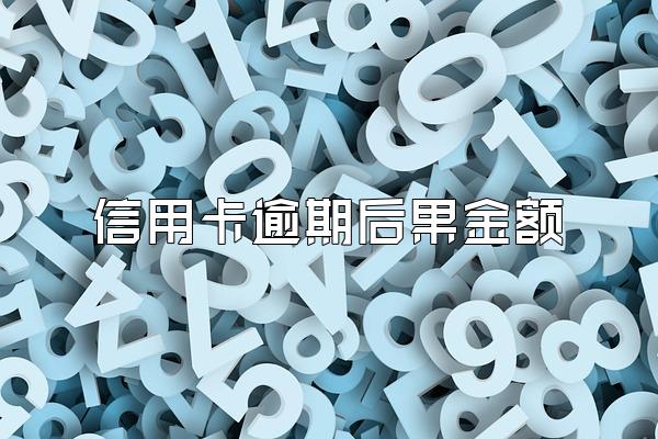 信用卡逾期后果金额