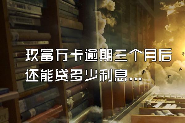 玖富万卡逾期三个月后还能贷多少利息啊