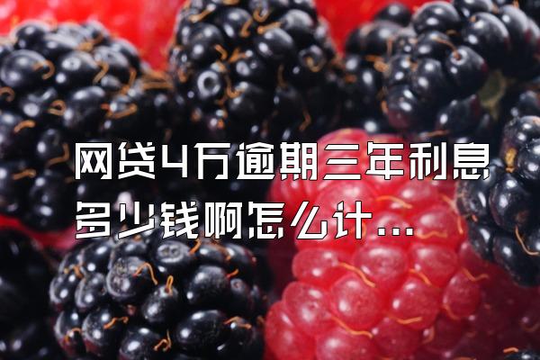 网贷4万逾期三年利息多少钱啊怎么计算