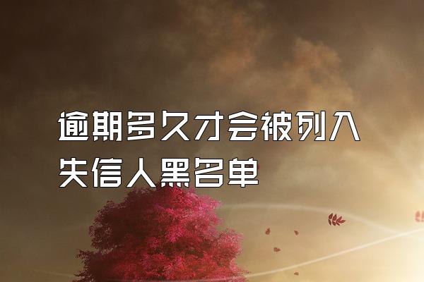 逾期多久才会被列入失信人黑名单