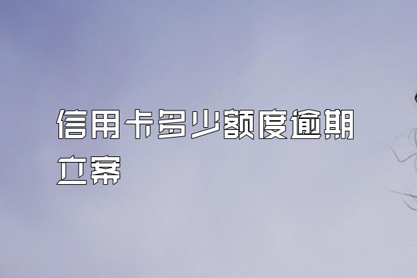 信用卡多少额度逾期立案