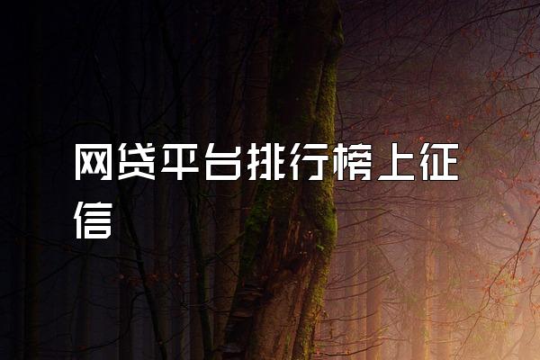 网贷平台排行榜上征信