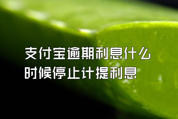 支付宝逾期利息什么时候停止计提利息