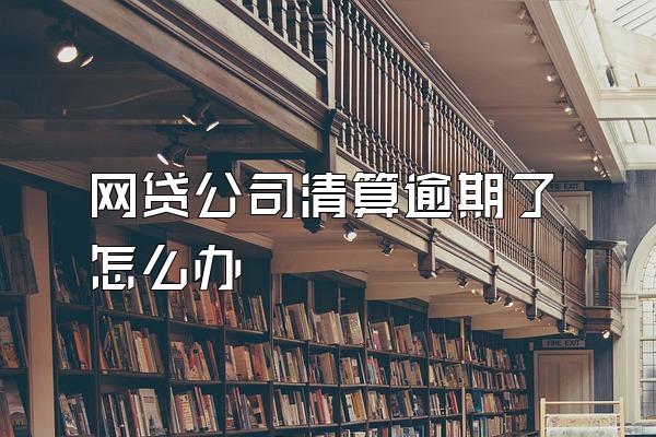 网贷公司清算逾期了怎么办