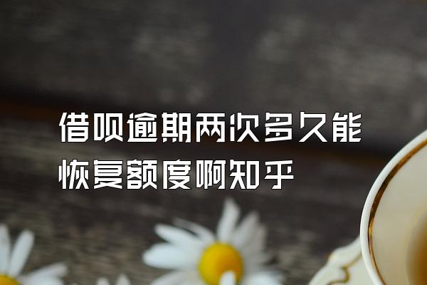 借呗逾期两次多久能恢复额度啊知乎