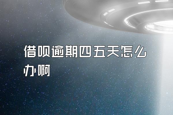 借呗逾期四五天怎么办啊