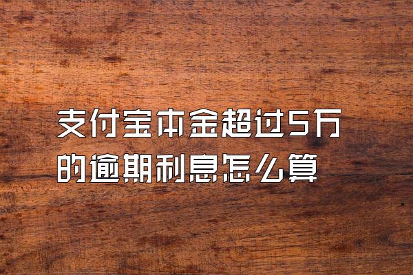 支付宝本金超过5万的逾期利息怎么算