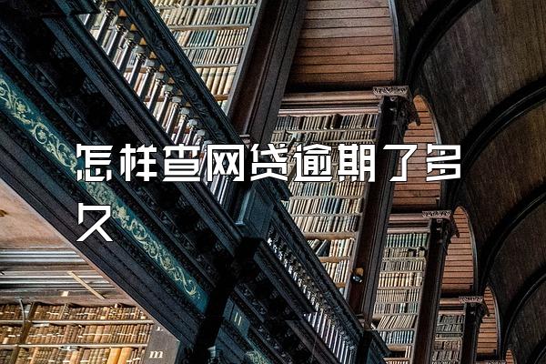 怎样查网贷逾期了多久