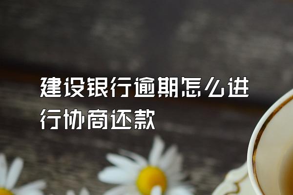 建设银行逾期怎么进行协商还款