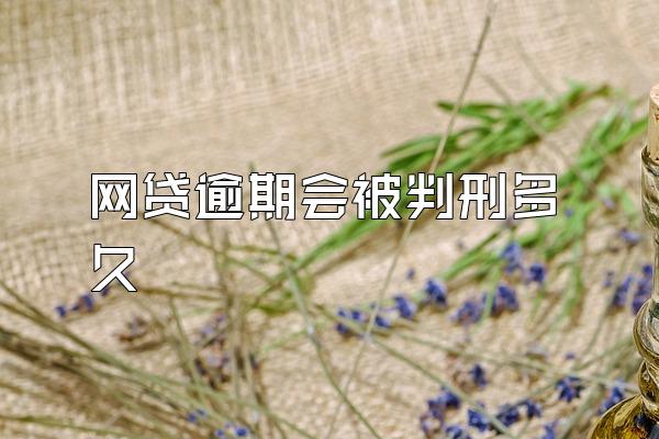 网贷逾期会被判刑多久