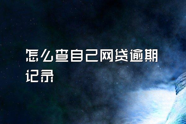 怎么查自己网贷逾期记录