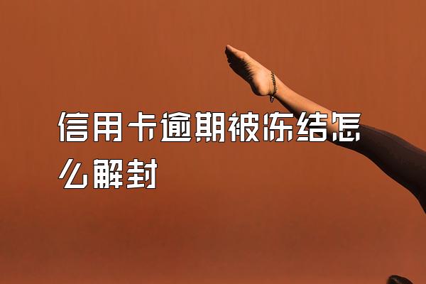 信用卡逾期被冻结怎么解封