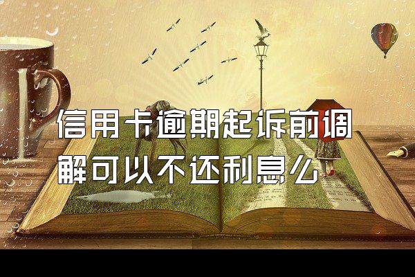 信用卡逾期起诉前调解可以不还利息么