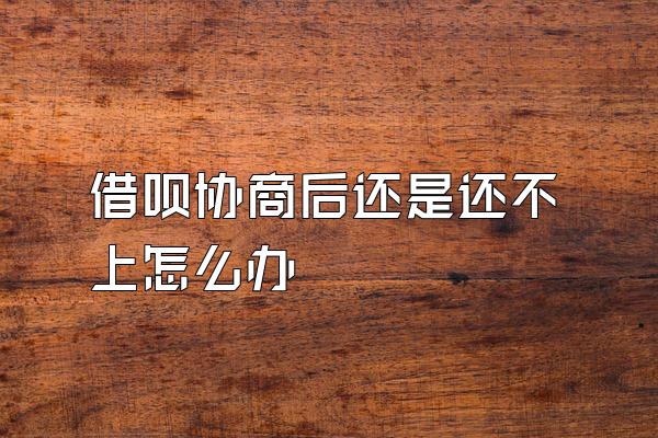 借呗协商后还是还不上怎么办