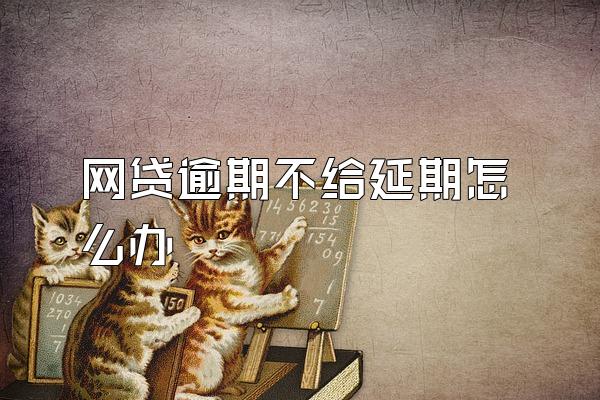 网贷逾期不给延期怎么办