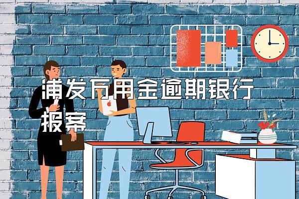 浦发万用金逾期银行报案