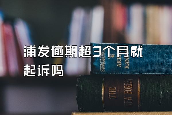 浦发逾期超3个月就起诉吗